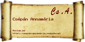 Csépán Annamária névjegykártya